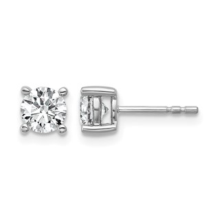 10k White Gold Round 4-Prong 1.00ct. Diamond Stud Earrings