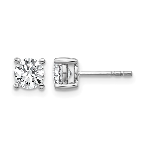 10k White Gold Round 4-Prong 1.00ct. Diamond Stud Earrings