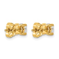 14K Yellow Gold 1 Carat Certified Lab Grown Diamond VS+ F+ Round Complete Four Prong Lightweight Stud Earrings view 3