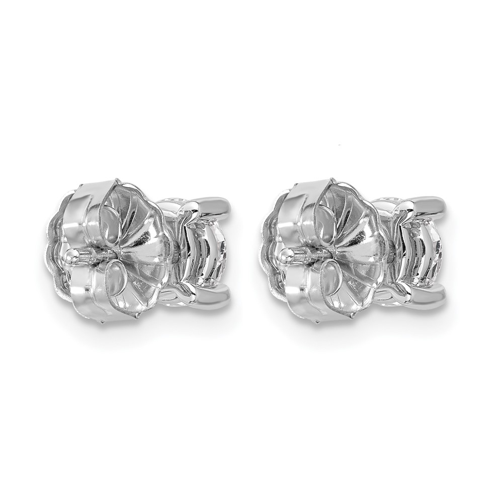 14k White Gold 1 1/4 ctw Lab Grown Diamond VS+ F+ Round 4 Prong Heavy Wt. Stud Earrings (EM1006-125-WLD)
