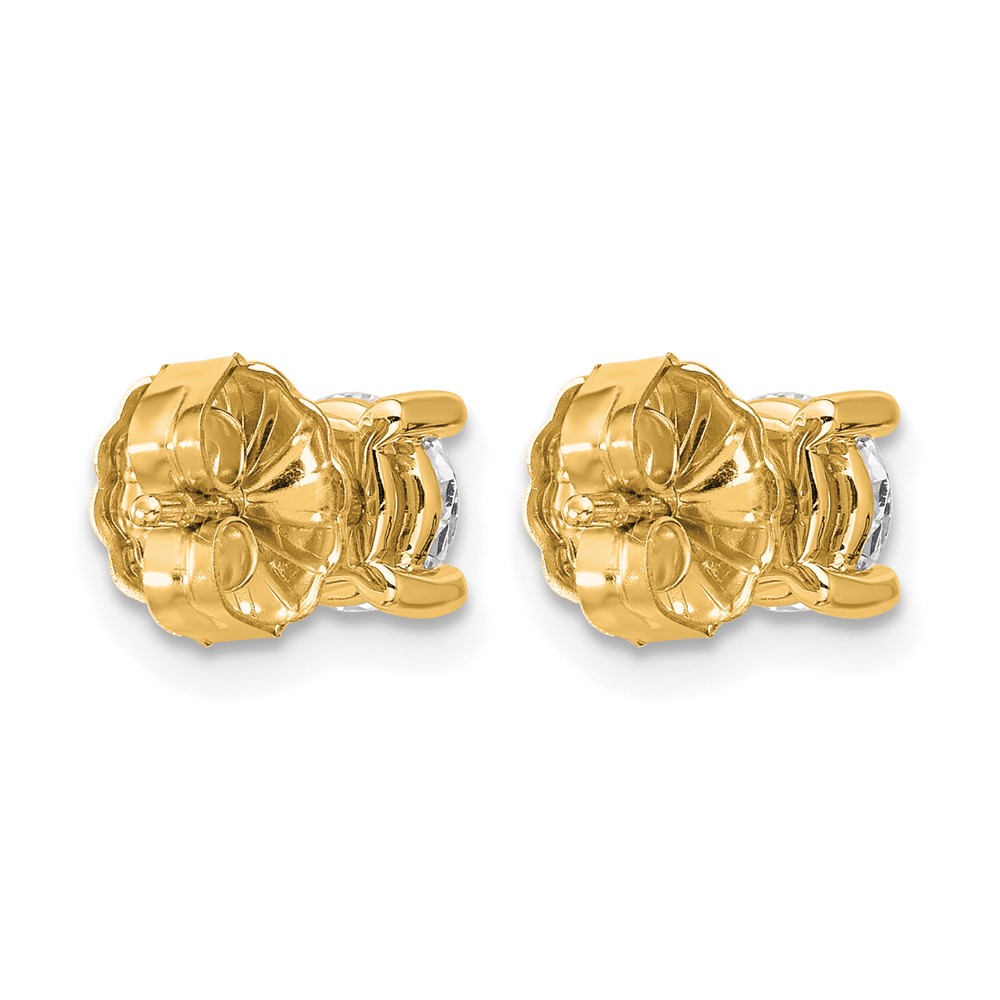 14k Yellow Gold 1 1/4 ctw Lab Grown Diamond VS+ F+ Round 4 Prong Heavy Wt. Stud Earrings (EM1006-125-LD)