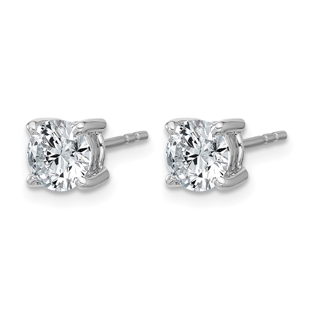 14k White Gold 1 3/8 ctw Lab Grown Diamond VS/SI+ G+ Round 4 Prong Heavy Wt. Stud Earrings (EM1006-140-WLG)