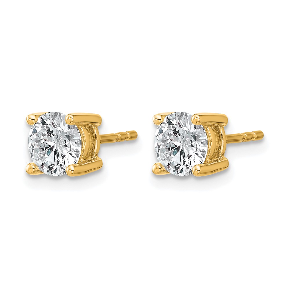 14k Yellow Gold 1 3/8 ctw Lab Grown Diamond VS/SI+ G+ Round 4 Prong Heavy Wt. Stud Earrings (EM1006-140-LG)