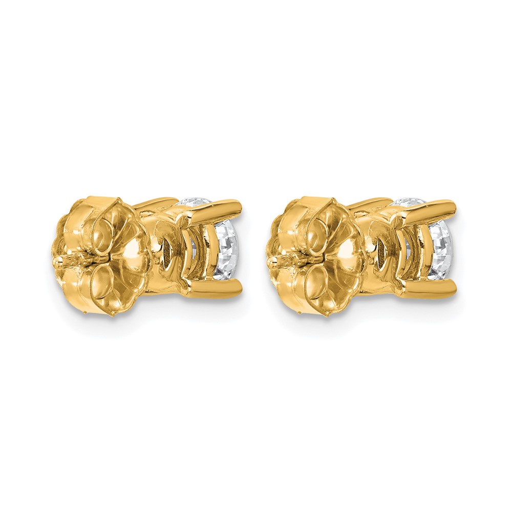 14k Yellow Gold 1 3/8 ctw Lab Grown Diamond VS/SI+ G+ Round 4 Prong Heavy Wt. Stud Earrings (EM1006-140-LG)