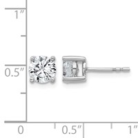 18K White Gold 0.50 Carat Lab Grown Diamond VS+ F+ Round Complete Four Prong Stud Earrings view 5