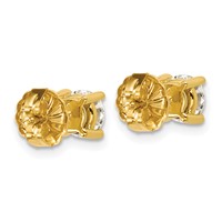 18K Yellow Gold 0.50 Carat Lab Grown Diamond VS+ F+ Round Complete Four Prong Stud Earrings view 3