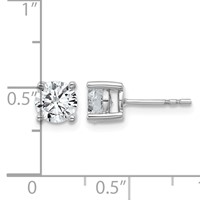 Platinum 1.50 Carat Lab Grown Diamond VS+ F+ Round Complete Four Prong Stud Earrings view 5