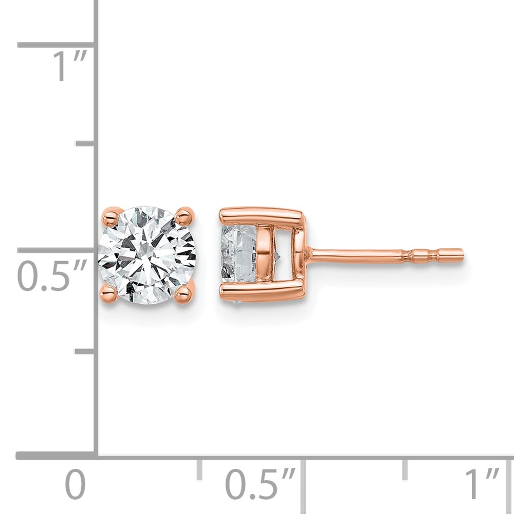 Rose 1 1/2 ctw Lab Grown Diamond VS/SI+ G+ Round 4 Prong Heavy Wt. Stud Earrings (EM1006-150-RLG)