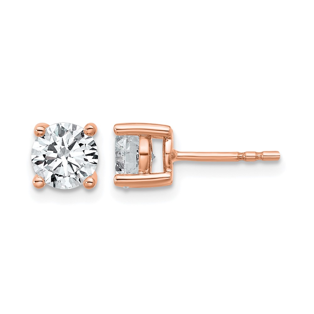 Rose 1 1/2 ctw Lab Grown Diamond VS/SI+ G+ Round 4 Prong Heavy Wt. Stud Earrings (EM1006-150-RLG)