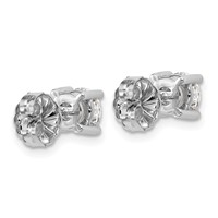 Sterling Silver Rhodium-plated 1.50 Carat Lab Grown Diamond VS SI+ G+ Round Complete Four Prong Stud Earrings view 3