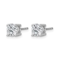 14K White Gold 1.50 Carat Certified Lab Grown Diamond VS+ F+ Round Complete Four Prong Lightweight Stud Earrings view 2