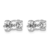 14K White Gold 1.50 Carat Certified Lab Grown Diamond VS+ F+ Round Complete Four Prong Lightweight Stud Earrings view 3