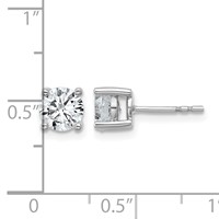 14K White Gold 1.50 Carat Certified Lab Grown Diamond VS+ F+ Round Complete Four Prong Lightweight Stud Earrings view 4