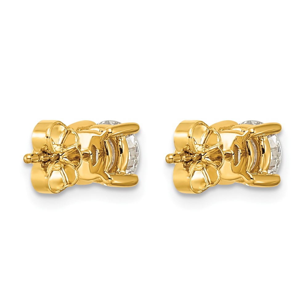 14k 1 1/2 carat Certified Lab Grown Diamond VS/SI+ G+ Round Complete Four Prong Heavyweight Stud Earrings (EM1006-150C-LG)