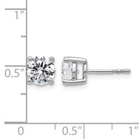 18K White Gold 2 Carat Certified Lab Grown Diamond VS+ F+ Round Complete Four Prong Stud Earrings view 5