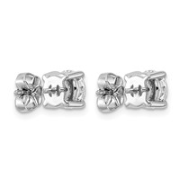 Platinum 2 Carat Lab Grown Diamond VS+ F+ Round Complete Four Prong Stud Earrings view 3