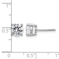 Platinum 2 Carat Lab Grown Diamond VS+ F+ Round Complete Four Prong Stud Earrings view 5