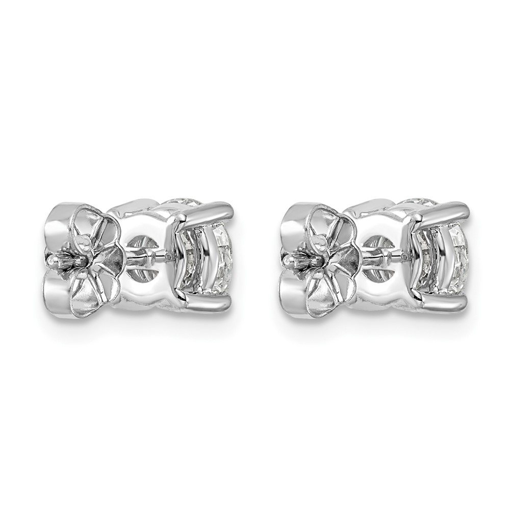 14k White Gold 2 carat Lab Grown Diamond VS/SI+ G+ Round Complete Four Prong Heavyweight Stud Earrings (EM1006-200-WLG)