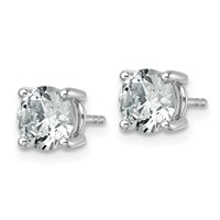 18K White Gold 2.50 Carat Lab Grown Diamond VS+ F+ Round Complete Four Prong Stud Earrings view 2
