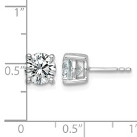 18K White Gold 2.50 Carat Lab Grown Diamond VS+ F+ Round Complete Four Prong Stud Earrings view 4