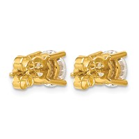18K Yellow Gold 2.50 Carat Lab Grown Diamond VS+ F+ Round Complete Four Prong Stud Earrings view 3
