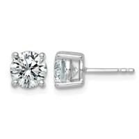 Platinum 2.50 Carat Lab Grown Diamond VS+ F+ Round Complete Four Prong Stud Earrings view 1