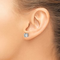 14K White Gold 2.50 Carat Lab Grown Diamond VS SI+ G+ Round Complete Four Prong Heavyweight Stud Earrings view 3