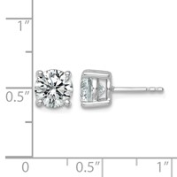 14K White Gold 2.50 Carat Certified Lab Grown Diamond VS SI+ G+ Round Complete Four Prong Lightweight Stud Earrings view 4