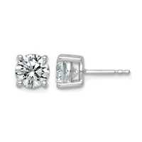 14K White Gold 2.50 Carat Lab Grown Diamond VS SI+ G+ Round Complete Four Prong Heavyweight Stud Earrings view 1