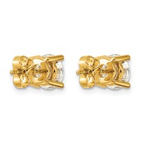 14K Yellow Gold 2.50 Carat Certified Lab Grown Diamond VS+ F+ Round Complete Four Prong Heavyweight Stud Earrings view 4