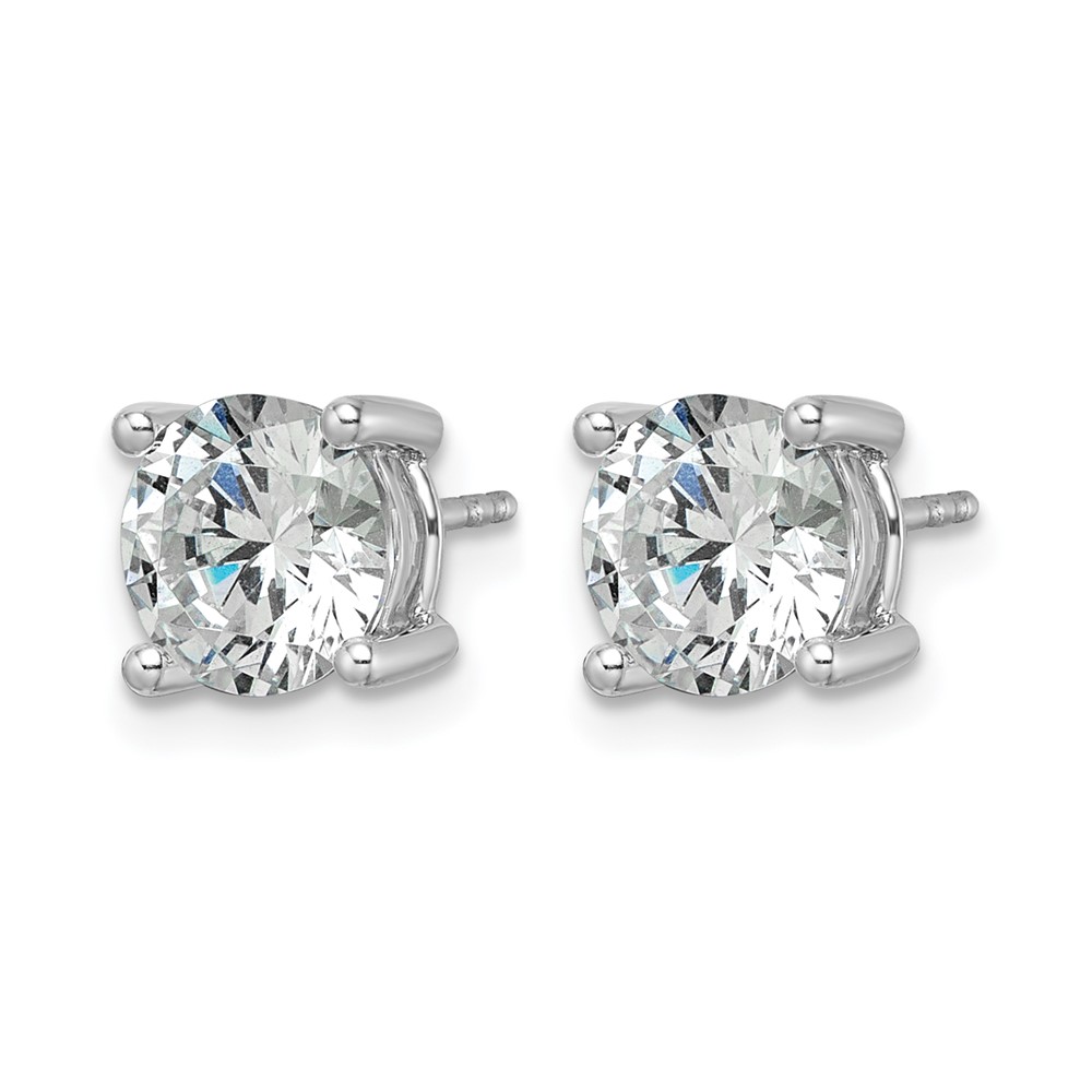 14k White Gold 3 carat Certified Lab Grown Diamond VS+ F+ Round Complete Four Prong Heavyweight Stud Earrings (EM1006-300C-WLD)