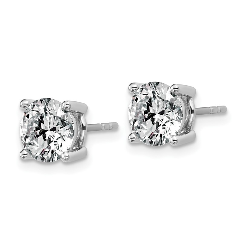 14k White Gold 3 ctw Lab Grown Diamond VS/SI+ G+ Round 4 Prong Heavy Wt. Stud Earrings