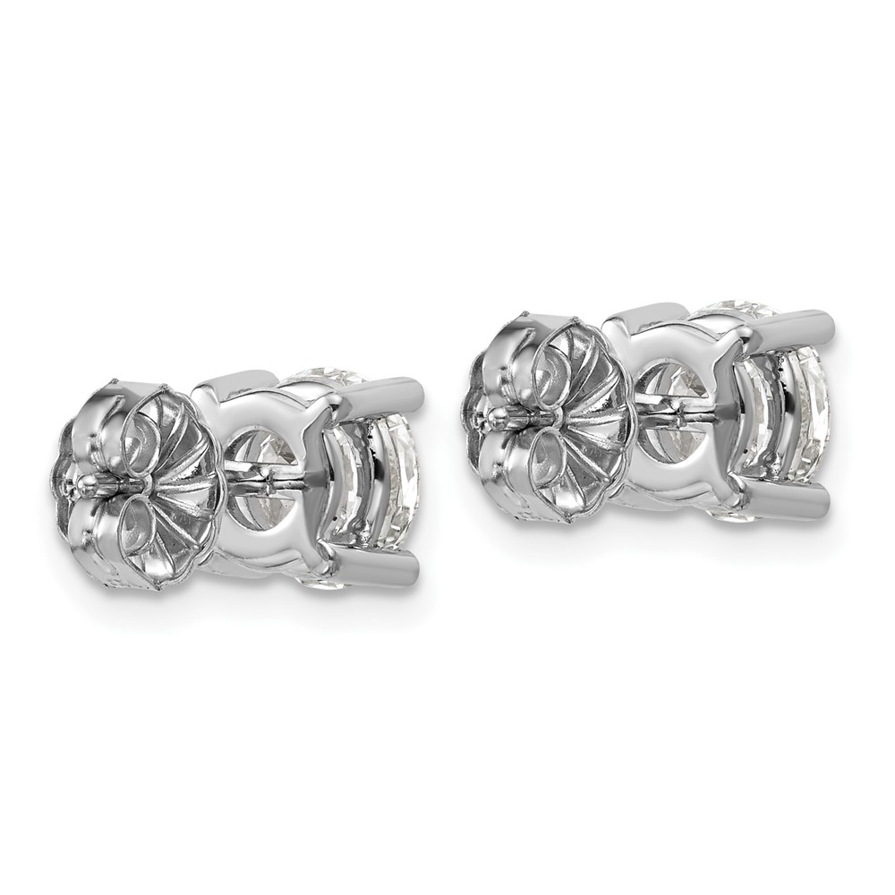 14k White Gold 3 carat Certified Lab Grown Diamond VS+ F+ Round Complete Four Prong Heavyweight Stud Earrings (EM1006-300C-WLD)