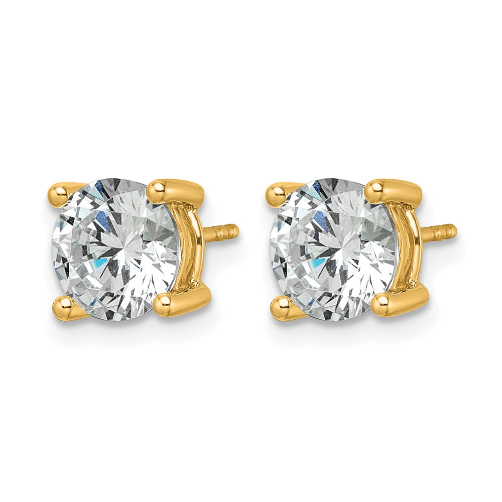 14k 3 carat Lab Grown Diamond VS/SI+ G+ Round Complete Four Prong Heavyweight Stud Earrings (EM1006-300-LG)
