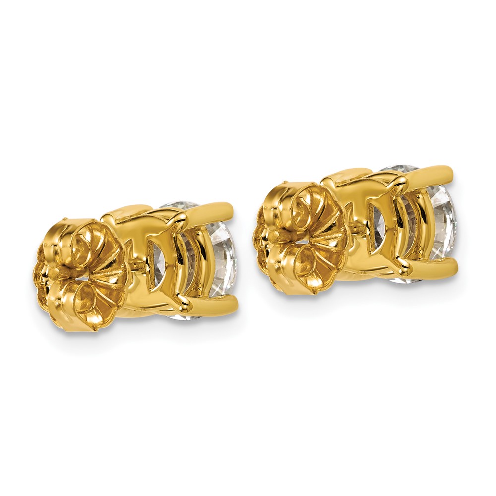 14k 3 carat Lab Grown Diamond VS/SI+ G+ Round Complete Four Prong Heavyweight Stud Earrings (EM1006-300-LG)