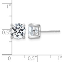 18K White Gold 4 Carat Certified Lab Grown Diamond VS+ F+ Round Complete Four Prong Stud Earrings view 5