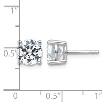 Platinum 4 Carat Lab Grown Diamond VS+ F+ Round Complete Four Prong Stud Earrings view 5