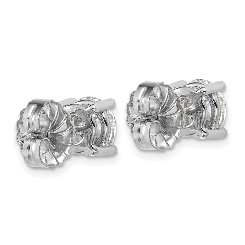 14k White Gold 4 carat Lab Grown Diamond VS+ F+ Round Complete Four Prong Heavyweight Stud Earrings (EM1006-400-WLD)