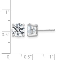 14K White Gold 4 Carat Certified Lab Grown Diamond VS SI+ G+ Round Complete Four Prong Lightweight Stud Earrings view 4