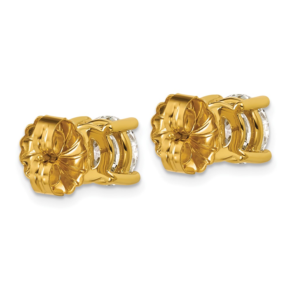 14k 4 carat Certified Lab Grown Diamond VS/SI+ G+ Round Complete Four Prong Heavyweight Stud Earrings (EM1006-400C-LG)