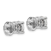 10K White Gold 5 Carat Certified Lab Grown Diamond VS SI+ G+ Round Complete Four Prong Stud Earrings view 3
