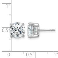 Platinum 5 Carat Certified Lab Grown Diamond VS+ F+ Round Complete Four Prong Stud Earrings view 5