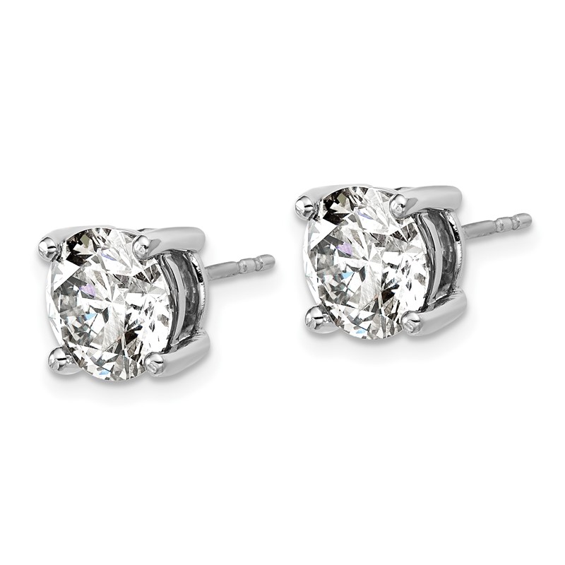 14k White Gold 5 ctw Lab Grown Diamond VS/SI+ G+ Round 4 Prong Heavy Wt. Stud Earrings