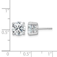 14K White Gold 5 Carat Lab Grown Diamond VS+ F+ Round Complete Four Prong Heavyweight Stud Earrings view 5