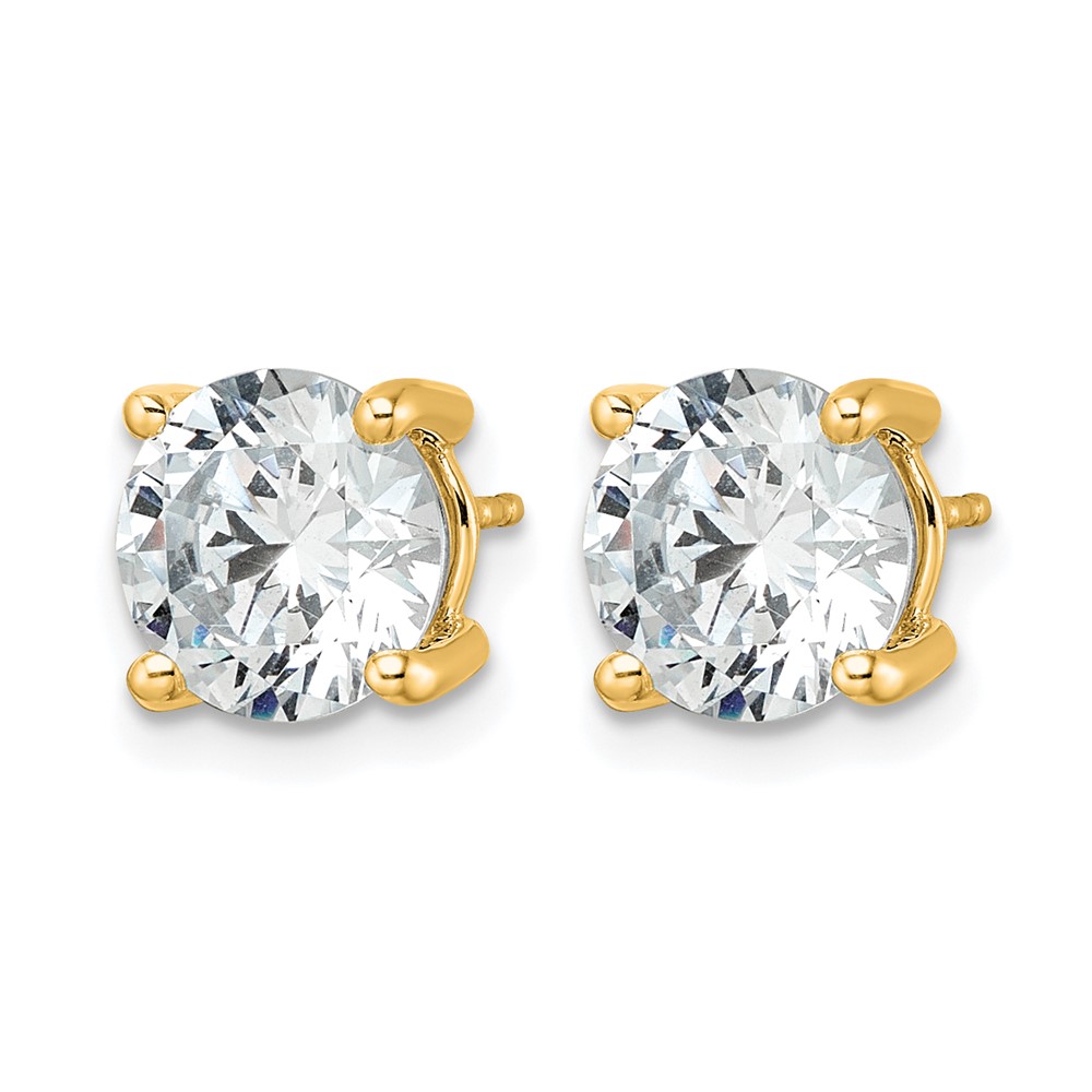 14k 5 carat Certified Lab Grown Diamond VS/SI+ G+ Round Complete Four Prong Heavyweight Stud Earrings (EM1006-500C-LG)