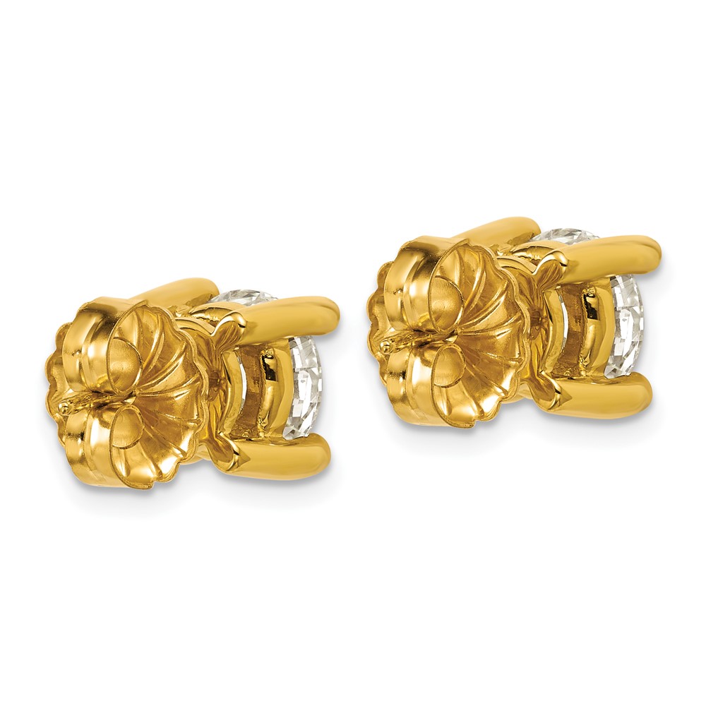 14k 5 carat Certified Lab Grown Diamond VS/SI+ G+ Round Complete Four Prong Heavyweight Stud Earrings (EM1006-500C-LG)