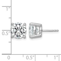 18K White Gold 6 Carat Certified Lab Grown Diamond VS+ F+ Round Complete Four Prong Stud Earrings view 5