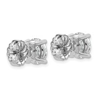 Platinum 6 Carat Lab Grown Diamond VS+ F+ Round Complete Four Prong Stud Earrings view 3