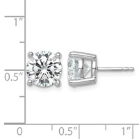 Platinum 6 Carat Lab Grown Diamond VS+ F+ Round Complete Four Prong Stud Earrings view 5