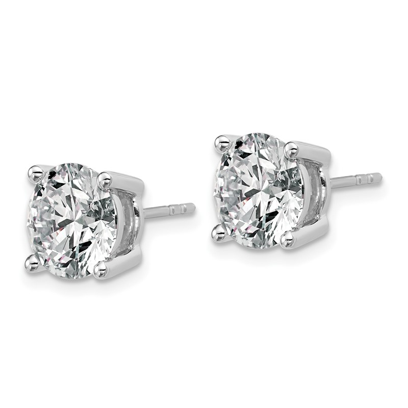 14k White Gold 6 ctw Certified Lab Grown Diamond VS+ F+ Round 4 Prong Heavy Wt. Stud Earrings